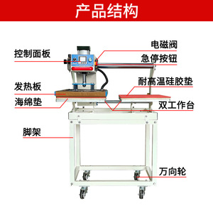 Máquina de prensa de calor neumática de doble estación automática para transferencia térmica de camisetas y textiles, con 2 placas de calentamiento - Product Image 3