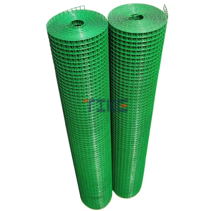 Rotoli di rete metallica saldata rivestiti in pvc verde a basso prezzo/rotoli di rete metallica rivestiti in pvc in vendita