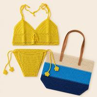 Ensemble de plage et maillot de bain au crochet pour femme, 2 pièces, tenue de plage estivale pour les vacances