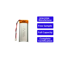Produsen Baterai Lipo 3.7v 802045 700mAh Pouch Lithium Polymer Li-ion untuk Printer Label Genggam Pelacak GPS