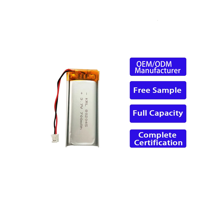 Manufacturer Lipo Battery 3.7v 802045  700mAh Pouch Lithium Polymer Li-ion Cells for GPS Tracking Handheld Label Printer