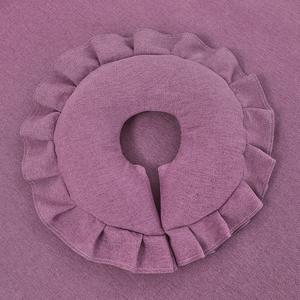 ชุดเครื่องนอนผ้าฝ้ายและผ้าลินินสำหรับร้านเสริมสวยชุดผ้าปูเตียงปักลายไฮเอนด์กระโปรงคลุมเตียงสีม่วงชุดป้องกันที่นอน - Product Image 5