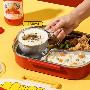 BPA 프리 1500ML 귀여운 햄버거 디자인 학생 도시락 가방 세트 (보온 기능 포함, 어린이용, 칩스 프린팅) - Product Image 2