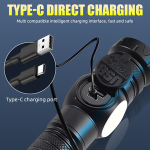 ไฟฉายพกพาพลังสูง 1200 ลูเมน แบบชาร์จ USB ไฟ LED สีขาว รุ่น WD-GKX75 Rech - Product Image 2