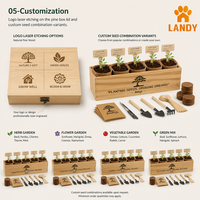 Kit d'arbre bonsaï écologique, ensemble d'outils de jardin en bois avec sachets de graines et marqueurs de plantes pour la décoration extérieure