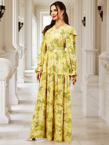 2026 nuovo arrivo Medio Oriente <span class=keywords><strong>abbigliamento</strong></span> musulmano Casual stampa floreale Abaya donna abito musulmano <span class=keywords><strong>femminile</strong></span> <span class=keywords><strong>abbigliamento</strong></span> <span class=keywords><strong>islamico</strong></span> - Product Image 2