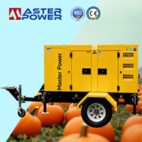 Générateur diesel portable durable de 40 kW 50 kVA, refroidi par eau, haute vitesse, station de charge mobile, pompe, alimentation électrique