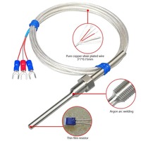 Sonde de température PT100 étanche, sonde RTD en acier inoxydable, détecteur de résistance industriel fileté haute précision, ligne PTFE