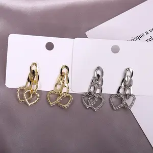 Fashion wheel earrings female simple new copper micro inlaid earrings temperament jewelry silver needle earrings jewelry