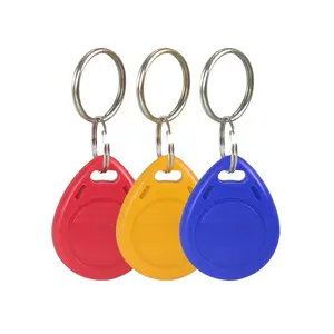 best quality hf 13.56mhz abs rfid electronic tag key chain laser engrave access key card