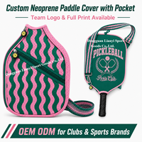 Housse de raquette de pickleball personnalisée OEM avec poche, en néoprène, entièrement imprimée, faible MOQ, idéale pour cadeau sportif