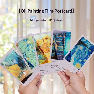 Tarjeta postal transparente con diseño de película de pintura al óleo transfronteriza, marcapáginas, <span class=keywords><strong>Van</strong></span> <span class=keywords><strong>Gogh</strong></span>, Monet, tarjeta de regalo retro avanzada, regalo de cumpleaños, película china - Product Image 3