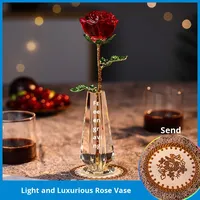 Vase à fleurs en cristal blanc, cadeau pour petite amie, femme, mariage créatif, anniversaire, nouvelle maison, anniversaire de mariage, Saint-Valentin, boîte