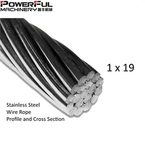 DIN3053 1*19 GALVANIZED AIRCRAFT STEEL WIRE ROPE CABLE