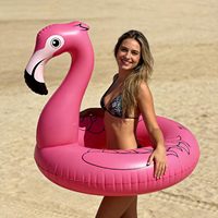 Aufblasbarer Flamingo-Pool-Schwimmreifen für Partys, Aufblasbares Floß-Poolspielzeug, Schwimmring für Erwachsene und Kinder