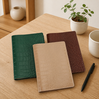 Carnet de notes en cuir PU texture crocodile de luxe, logo personnalisé, taille personnalisée, pages intérieures personnalisées, journal d'affaires pour cadeau d'entreprise