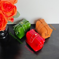 Pochette en cuir véritable pour femme avec logo personnalisé, fermeture magnétique, petite pochette pour petits objets, sac cosmétique vintage de luxe