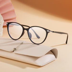 Monturas de gafas estilo ojo de gato Lusi para mujer, montura mediana de plástico y metal, bloqueo de luz azul con lentes graduadas - Product Image 1