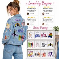 En gros, patchs brodés à coudre et thermocollants sur le thème de la danse, la ballerine, le ballet, l'amour, le arc-en-ciel, la musique et la pointe
