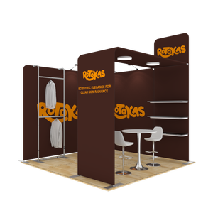 Estante DE FONDO DE ALUMINIO personalizado <span class=keywords><strong>10x10</strong></span>, soporte de exhibición, exhibición de Feria de <span class=keywords><strong>ropa</strong></span>, cabina de exhibición de Feria Comercial - Product Image 2