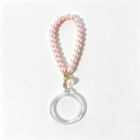 Nouveaux porte-clés en acrylique avec insert photo en plastique, sangle en perles imitation verre, étanches, avec logo personnalisable, cadeaux promotionnels