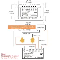 Sakelar Lampu Pintar ZigBee Moes dengan Sentuhan Dinding, Tanpa Netral/Tanpa Netral Tanpa Kapasitor, Aplikasi Smart Life Tuya, Kontrol Suara Alexa Google