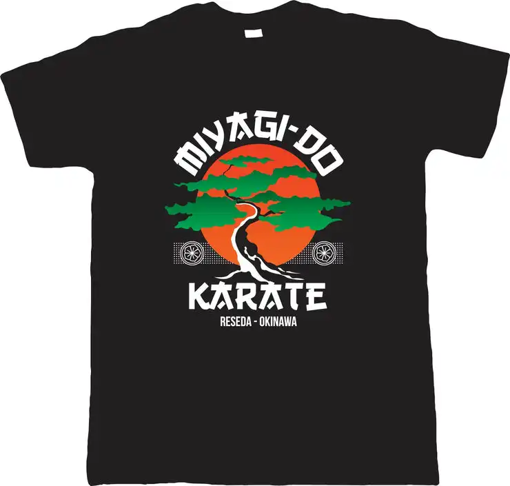 Anpassen Großhandels preis Miyagi Do Karate Kid Movie bedruckte T-Shirts Brandneue hochwertige Grafik plus Größe Herren T-Shirts