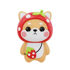PVC Strawberry Car Perfume Cartoon Animal Figures Air Freshener Airs Conditioner Outlet Fragrance Clip Auto Interior Decor