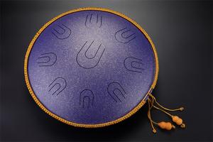 Handpan Chakra <span class=keywords><strong>Tank</strong></span> <span class=keywords><strong>Drum</strong></span> en Cuivre de Classe A, 14'' (38*12cm), avec 9 notes (échelle Ré mineur), <span class=keywords><strong>Instrument</strong></span> de percussion artisanal HP38N par Raysen - Product Image 6