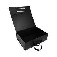 Boîtes Cadeaux d'Emballage en Papier Kraft Noir Mat Magnétiques Pliables avec Revêtement UV, Gaufrage et Matériaux Recyclés pour Vêtements