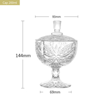 Pot à bonbons en verre cristal gravé de style classique, sur pied, pour buffet de mariage, pot à bonbons de luxe en verre cristal embossé