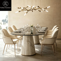 Meubles de salle à manger de luxe, style italien contemporain, table à manger rectangulaire et ovale de luxe pour 6, 8 ou 10 personnes