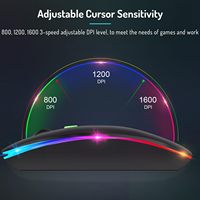 Ratón Inalámbrico Bluetooth Recargable con Retroiluminación LED, Modo Dual BT 5.0+ 2.4GHz, Silencioso y Delgado, para Computadora Portátil, Apple MacBook