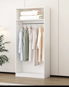 Armoire suspendue moderne et minimaliste en mélaminé sur mesure pour chambre à coucher, dressing ouvert, rangement simple pour vêtements en panneaux de particules multicouches - Product Image 3