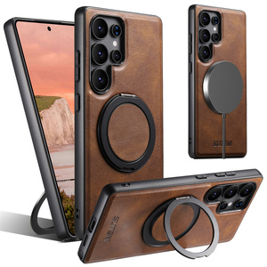 Étui de luxe en cuir huilé avec béquille pour téléphone portable Samsung S26 S25 S24 S23 Plus Ultra – Étui en cuir personnalisé - Product Image 1