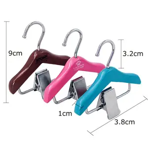 Tùy chỉnh bán buôn mini tiết kiệm không gian Cat Dog Pet móc áo bằng gỗ với clip