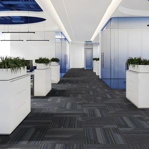 Piastrelle per Moquette a <span class=keywords><strong>Taglio</strong></span> Diagonale Antiscivolo e Fonoassorbenti con Striscia Graduale, Tappetino Modulare per Uffici e Edifici - Product Image 5
