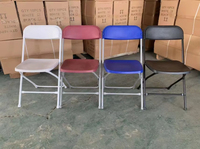 Chaises pliantes en plastique modernes blanches et noires portables, capacité de 450 kg, pour hôtel, cuisine, fête, mariage, extérieur, jardin, salon