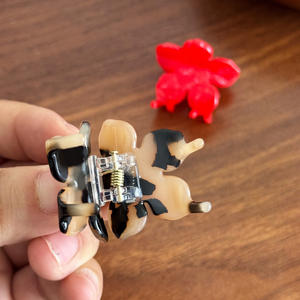 DOWELL venta al por mayor 3cm Mini tamaño pequeño niñas dulce flor acetato personalizado lindo niños pinzas para el cabello garras - Product Image 4