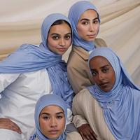 2025 coton Jersey Hijab écharpe haute qualité femmes musulmanes foulards châle extensible plaine Hijabs