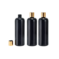 Shampooing vide 100ml 150ml 200ml 250ml 500ml Bouteille en plastique PET transparent blanc noir ambre avec bouchon supérieur à disque blanc noir doré