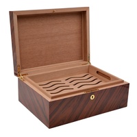 Boîte à cigares en bois Elegance Logo personnalisé pour le stockage des cigares Boîte à cigares de bureau de grande capacité