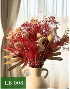 Flores Artificiales de Paniculata Seca, Relleno de Seda para Arreglos Florales, Rojo y Dorado, para Decoración de Mesa en Bodas y Hogar - Product Image 3