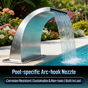 Großhandel Edelstahl 304 Pool-Wasserfallbrunnen für Außenpools, Pool-Wasserfall Hydrotherapie Bogenförmige Düse - Product Image 3