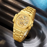 Mode LONGLUX 8057 hommes sport automatique montre mécanique haut 50M étanche saphir acier inoxydable hommes horloge