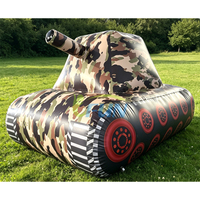Bunker de paintball gonflable commercial, camouflage, réservoir hermétique, obstacles de laser game, barrière de jeu airsoft en bâche PVC