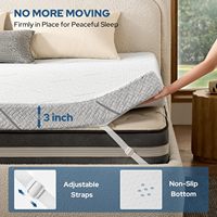 Surmatelas de luxe en mousse à mémoire de forme avec sangles, taille Queen, antidérapant, rafraîchissant, ferme, avec housse lavable – Fabricant