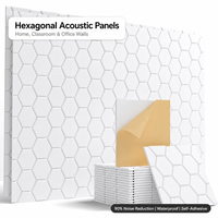 Paneles Acústicos Hexagonales Modernos de Fibra de Poliéster Impermeables con 90% de Reducción de Ruido para Decoración y Absorción de Sonido en Paredes Interiores