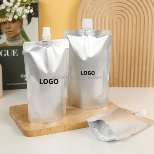 Sacchetti per bevande riutilizzabili portatili personalizzati si alzano in plastica sacchetti per beccuccio per bevande liquide
