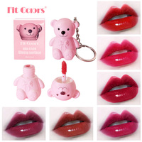 Rouge à lèvres liquide miroir imperméable longue durée hydratant et repulpant en gros pour la Saint-Valentin, porte-clés personnalisé en forme d'ours en peluche mignon